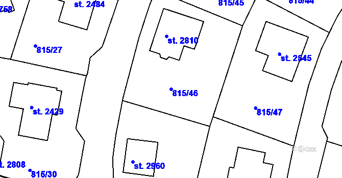 Parcela st. 815/46 v KÚ Prachatice, Katastrální mapa