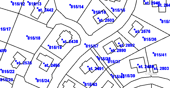 Parcela st. 815/57 v KÚ Prachatice, Katastrální mapa