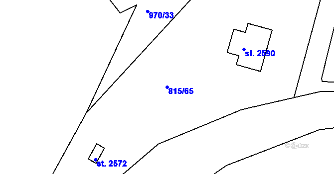 Parcela st. 815/65 v KÚ Prachatice, Katastrální mapa