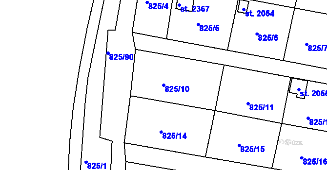 Parcela st. 825/10 v KÚ Prachatice, Katastrální mapa