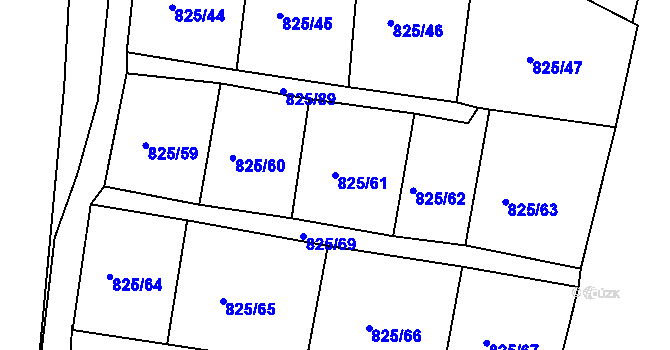 Parcela st. 825/61 v KÚ Prachatice, Katastrální mapa