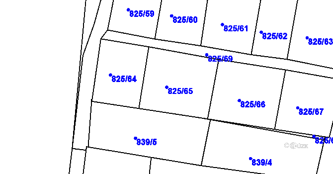 Parcela st. 825/65 v KÚ Prachatice, Katastrální mapa