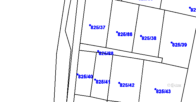 Parcela st. 825/88 v KÚ Prachatice, Katastrální mapa
