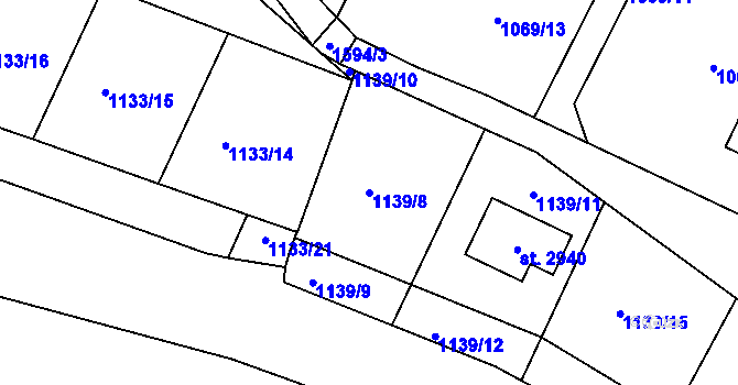 Parcela st. 1139/8 v KÚ Prachatice, Katastrální mapa
