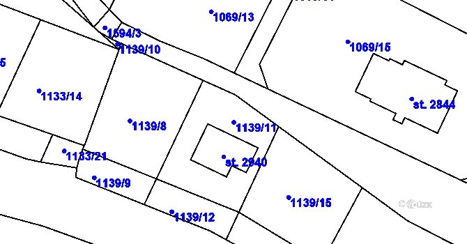 Parcela st. 1139/11 v KÚ Prachatice, Katastrální mapa