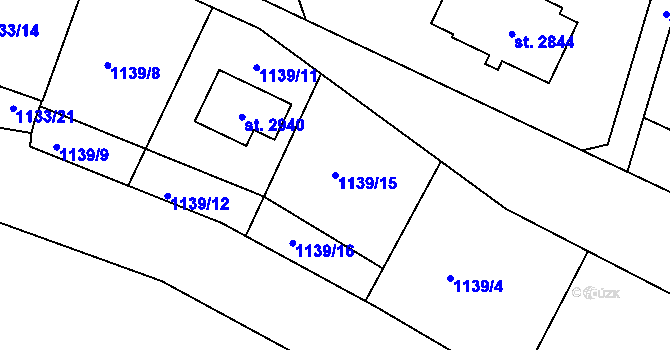Parcela st. 1139/15 v KÚ Prachatice, Katastrální mapa