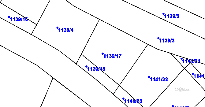Parcela st. 1139/17 v KÚ Prachatice, Katastrální mapa