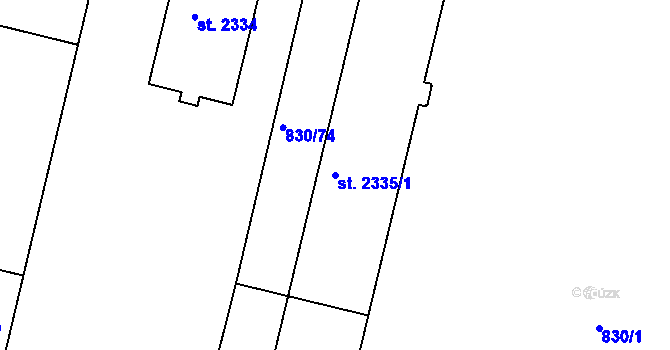 Parcela st. 2335/1 v KÚ Prachatice, Katastrální mapa
