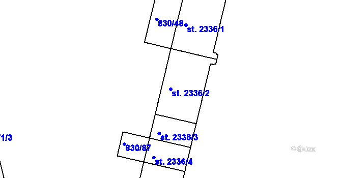 Parcela st. 2336/2 v KÚ Prachatice, Katastrální mapa