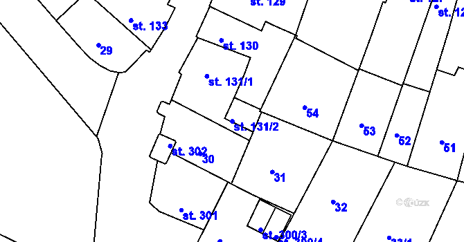 Parcela st. 131/2 v KÚ Prachatice, Katastrální mapa