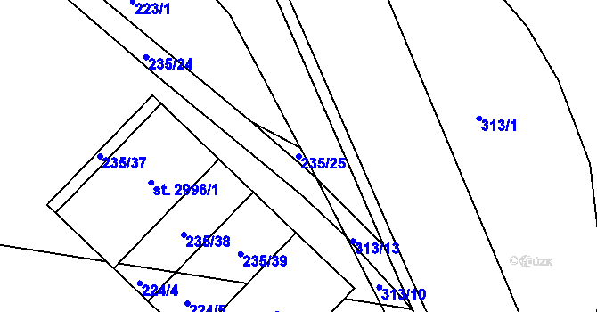 Parcela st. 235/25 v KÚ Prachatice, Katastrální mapa