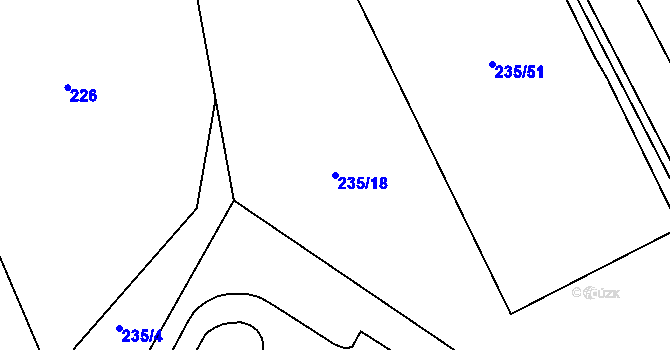 Parcela st. 235/18 v KÚ Prachatice, Katastrální mapa