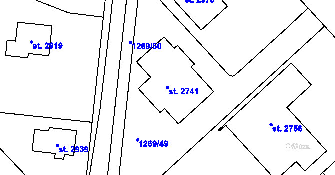 Parcela st. 2741 v KÚ Prachatice, Katastrální mapa