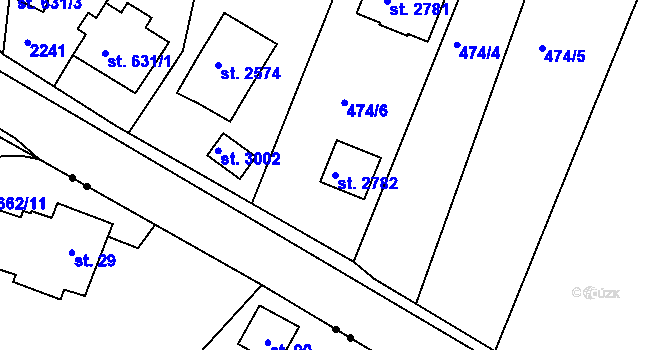 Parcela st. 2782 v KÚ Prachatice, Katastrální mapa
