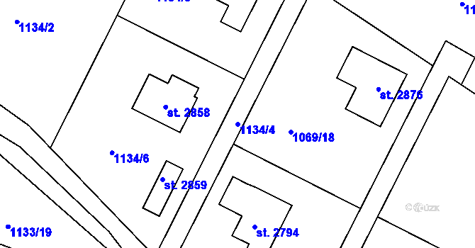 Parcela st. 1134/4 v KÚ Prachatice, Katastrální mapa