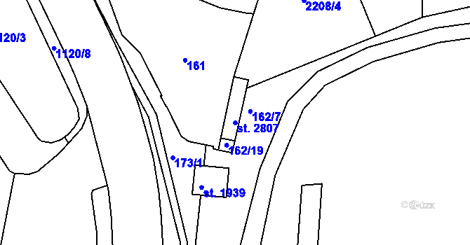 Parcela st. 2807 v KÚ Prachatice, Katastrální mapa