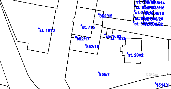 Parcela st. 852/16 v KÚ Prachatice, Katastrální mapa