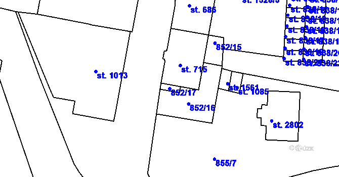 Parcela st. 852/17 v KÚ Prachatice, Katastrální mapa