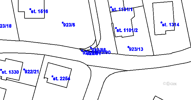 Parcela st. 923/90 v KÚ Prachatice, Katastrální mapa