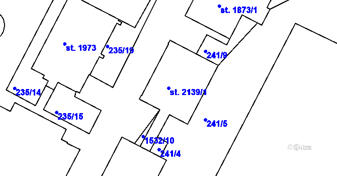 Parcela st. 2139/1 v KÚ Prachatice, Katastrální mapa