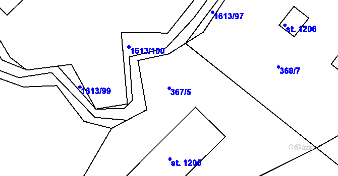 Parcela st. 367/5 v KÚ Prachatice, Katastrální mapa