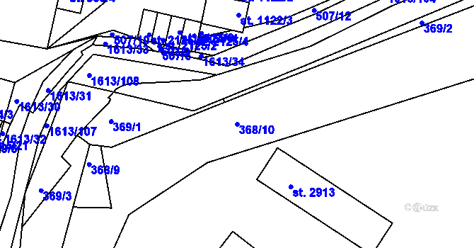 Parcela st. 368/10 v KÚ Prachatice, Katastrální mapa