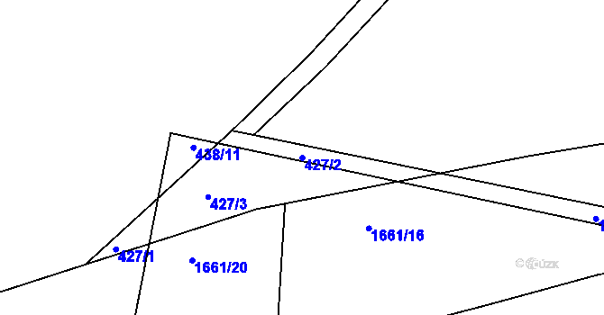 Parcela st. 427/2 v KÚ Prachatice, Katastrální mapa