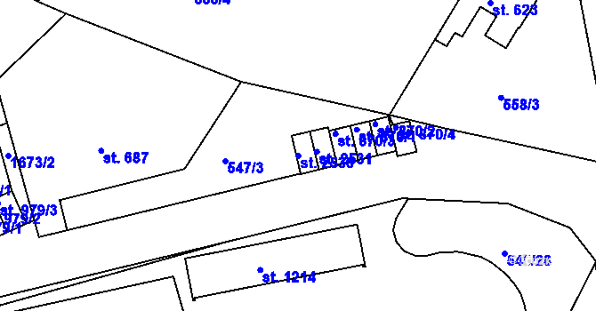 Parcela st. 2530 v KÚ Prachatice, Katastrální mapa