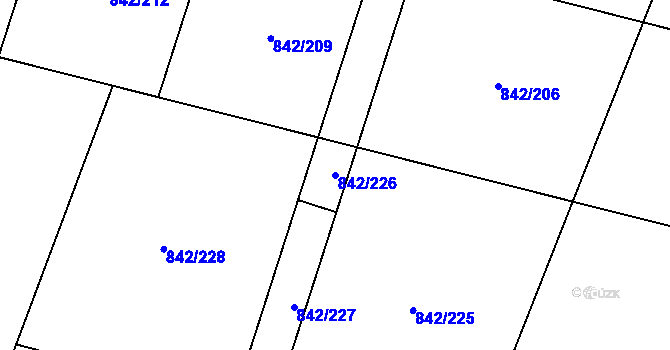 Parcela st. 842/226 v KÚ Prachatice, Katastrální mapa