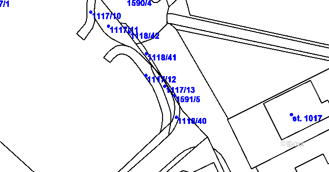 Parcela st. 1117/13 v KÚ Prachatice, Katastrální mapa