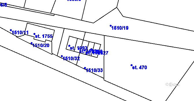 Parcela st. 2327 v KÚ Prachatice, Katastrální mapa