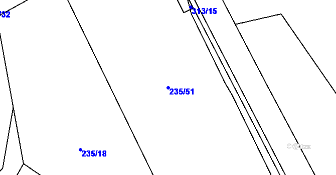 Parcela st. 235/51 v KÚ Prachatice, Katastrální mapa