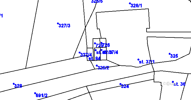 Parcela st. 37/3 v KÚ Staré Prachatice, Katastrální mapa