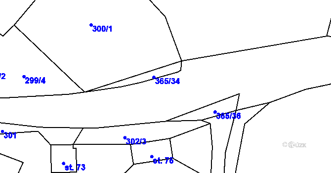 Parcela st. 365/33 v KÚ Kahov, Katastrální mapa