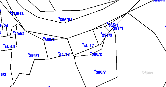 Parcela st. 17 v KÚ Kahov, Katastrální mapa