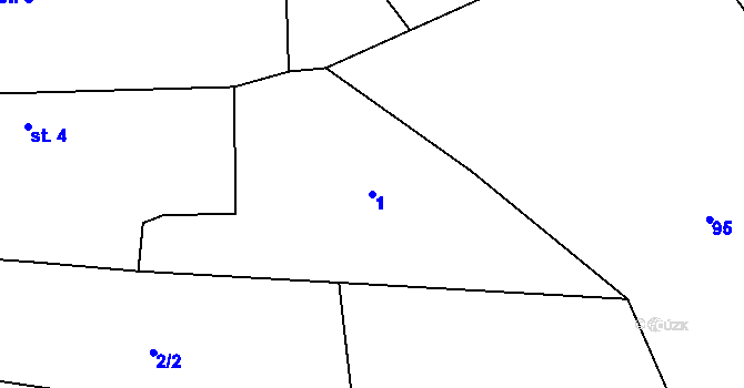 Parcela st. 1 v KÚ Kahov, Katastrální mapa