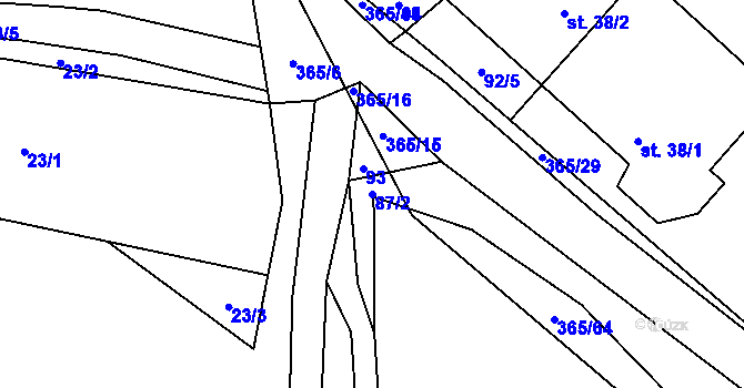 Parcela st. 87/2 v KÚ Kahov, Katastrální mapa