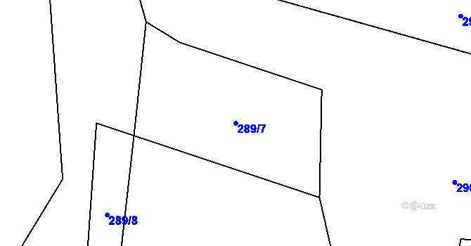 Parcela st. 289/7 v KÚ Kahov, Katastrální mapa