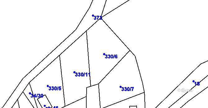 Parcela st. 330/6 v KÚ Kahov, Katastrální mapa