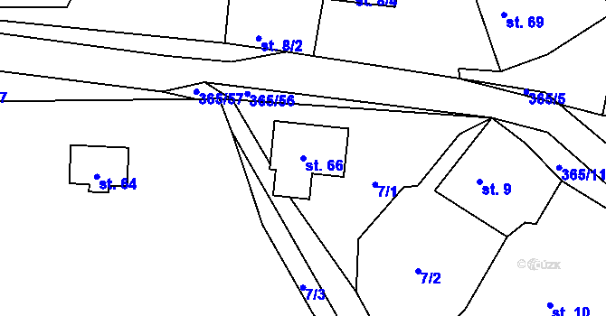 Parcela st. 66 v KÚ Kahov, Katastrální mapa