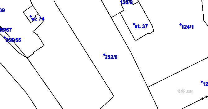 Parcela st. 252/8 v KÚ Kahov, Katastrální mapa
