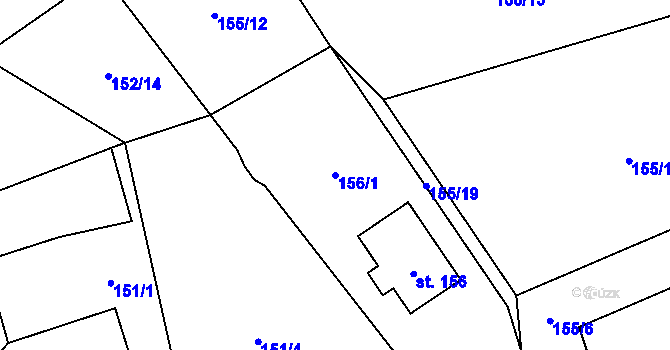 Parcela st. 156/1 v KÚ Oseky, Katastrální mapa