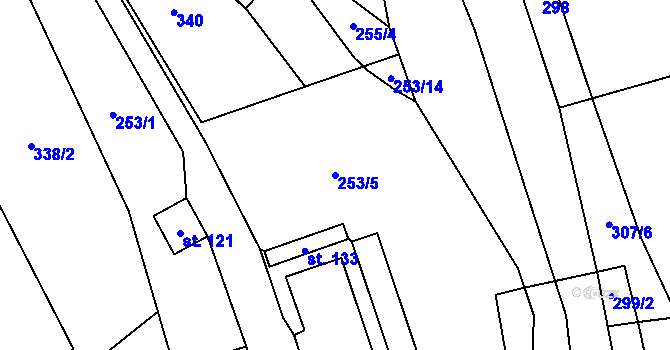 Parcela st. 253/5 v KÚ Oseky, Katastrální mapa