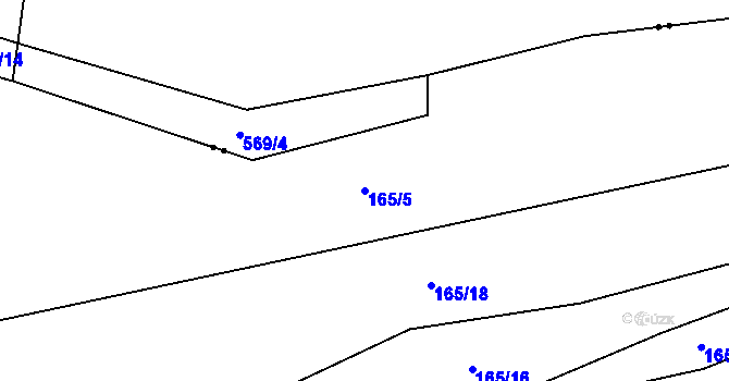 Parcela st. 165/5 v KÚ Prachomety, Katastrální mapa