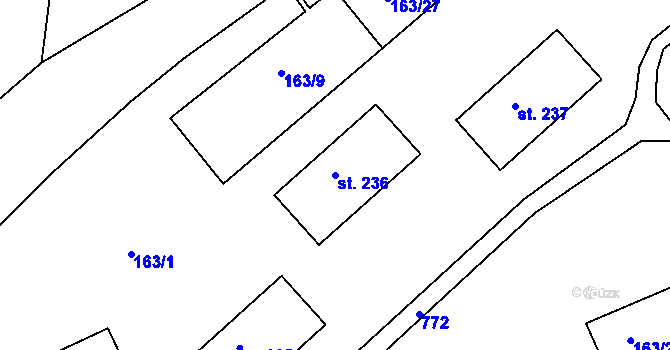 Parcela st. 236 v KÚ Prachovice, Katastrální mapa