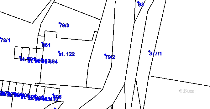 Parcela st. 79/2 v KÚ Prachovice, Katastrální mapa