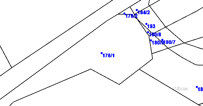 Parcela st. 178/1 v KÚ Prachovice, Katastrální mapa