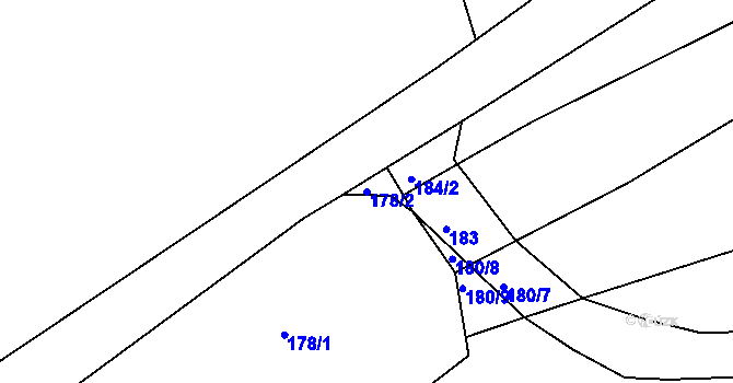 Parcela st. 178/2 v KÚ Prachovice, Katastrální mapa