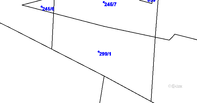 Parcela st. 299/1 v KÚ Prachovice, Katastrální mapa
