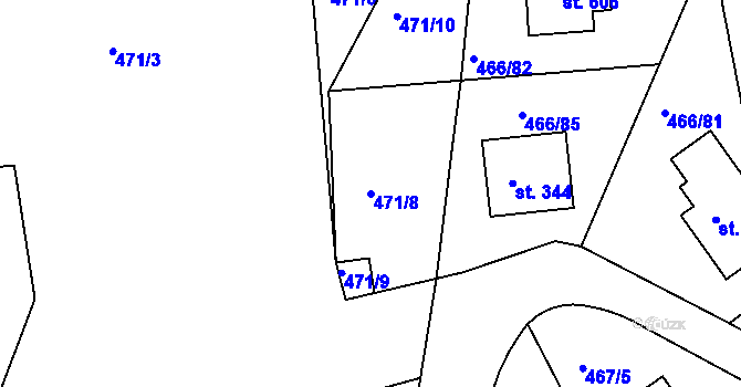 Parcela st. 471/8 v KÚ Prachovice, Katastrální mapa